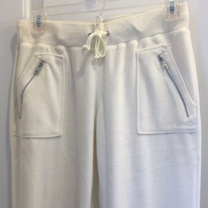 Banana Republic Cream Colored Velour Sweat Pants